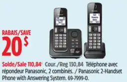Canadian Tire Panasonic 2-Handset Phone with Answering System offer