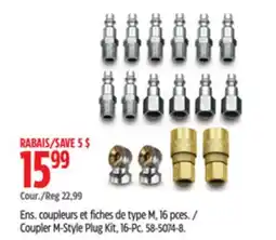 Canadian Tire Mastercraft Coupler M-Style Plug Kit offer