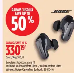 Canadian Tire Bose QuietComfort Ultra Wireless Noise-Cancelling Earbuds offer