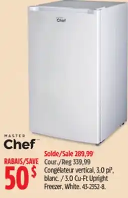 Canadian Tire MASTER Chef 3.0 Cu-Ft Upright Freezer offer
