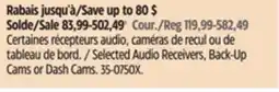 Canadian Tire Reload Selected Audio Receivers, Back-Up Cams or Dash Cams offer