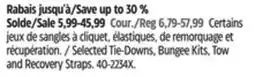 Canadian Tire Certified Selected Tie-Downs, Bungee Kits, Tow and Recovery Straps offer