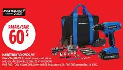 Canadian Tire 20V 1-Speed Drill/Driver with 76-Pc Accessory Kit. PWR POD compatible offer
