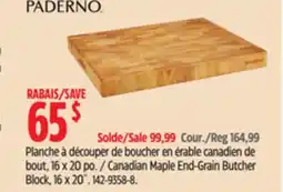 Canadian Tire Canadian Maple End-Grain Butcher Block offer