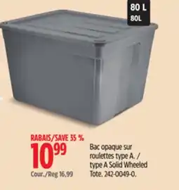 Canadian Tire type A Solid Wheeled Tote offer