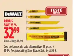 Canadian Tire Dewalt 16-Pc Reciprocating Saw Blade Set offer