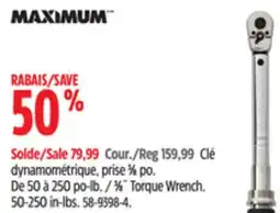 Canadian Tire Maximum 3⁄8˝ Torque Wrench. 50-250 in-lbs offer