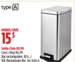 Canadian Tire 30L Rectangular Bin offer