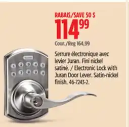 Canadian Tire Garrison Electronic Lock with Juran Door Lever offer