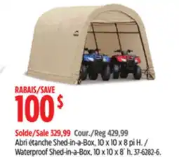 Canadian Tire Waterproof Shed-in-a-Box, 10 x 10 x 8´ h offer