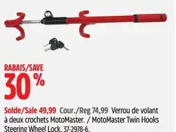 Canadian Tire MotoMaster Twin Hooks Steering Wheel Lock offer