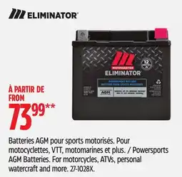 Canadian Tire MOTOMASTER Powersports AGM Batteries offer