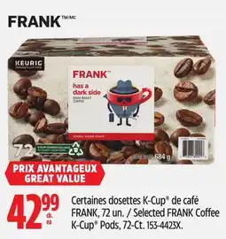 Canadian Tire Selected FRANK Coffee K-Cup Pods offer