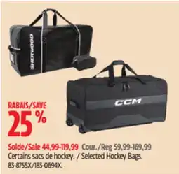 Canadian Tire Selected Hockey Bags offer