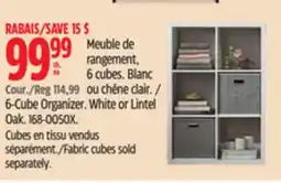 Canadian Tire CANVAS 6-Cube Organizer. White or Lintel Oak offer