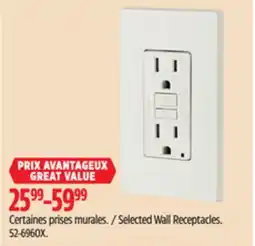 Canadian Tire Selected Wall Receptacles offer
