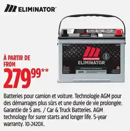 Canadian Tire Car & Truck Batteries AGM technology for surer starts and longer life offer