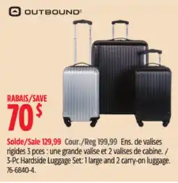 Canadian Tire Outbound 3-Pc Hardside Luggage Set: 1 large and 2 carry-on luggage offer