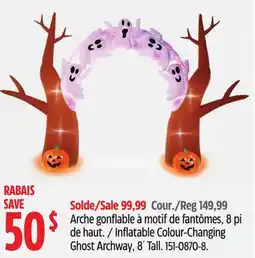 Canadian Tire For Living Inflatable Colour-Changing Ghost Archway, 8' Tall offer