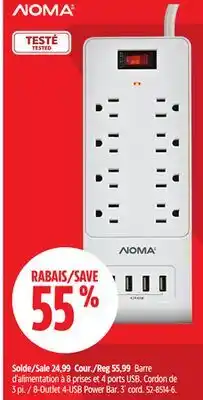 Canadian Tire Noma 8-Outlet 4-USB Power Bar offer