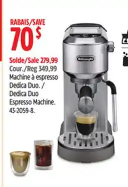 Canadian Tire De'Longhi Dedica Duo Espresso Machine offer