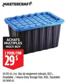 Canadian Tire Mastercraft Heavy-Duty Storage Tote, 102L. Stackable offer