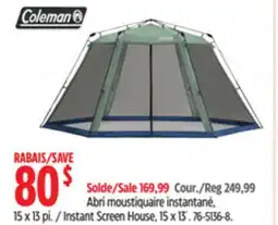 Canadian Tire Coleman Instant Screen House offer