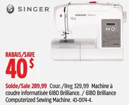 Canadian Tire Singer 6180 Brilliance Computerized Sewing Machine offer