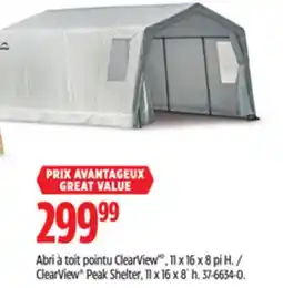 Canadian Tire ShelterLogic ClearView Peak Shelter offer