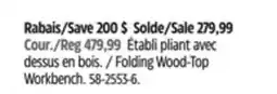 Canadian Tire Folding Wood-Top Workbench offer