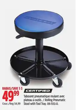 Canadian Tire Certified Rolling Pneumatic Stool with Tool Tray offer