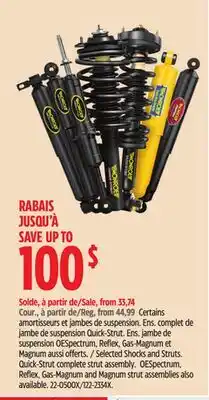 Canadian Tire Monroe Selected Shocks and Struts. Quick-Strut complete strut assembly offer