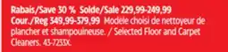 Canadian Tire Selected Floor and Carpet Cleaners offer