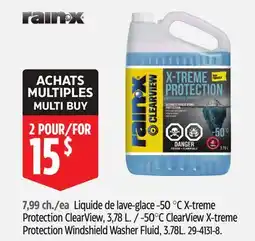 Canadian Tire Rain-X -50°C ClearView X-treme Protection Windshield Washer Fluid, 3.78L offer