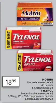 Brunet MOTRIN Ibuprofène sélectionné, TYLENOL Acétaminophène sélectionné offer