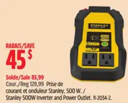 Canadian Tire Stanley 500W Inverter and Power Outlet offer