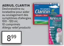 Brunet AERIUS, CLARITIN Desloratadine ou loratadine pour aider au soulagement des symptômes d'allergies offer