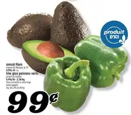 Marché Richelieu AVOCAT HASS OU TRÈS GROS POIVRONS VERTS | HASS AVOCADOS OR EXTRA LARGE GREEN PEPPERS offer
