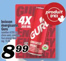 Marché Richelieu BOISSON ÉNERGISANTE GURU | GURU ENERGY DRINK offer