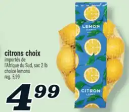 Marché Richelieu CITRONS CHOIX | CHOICE LEMONS offer