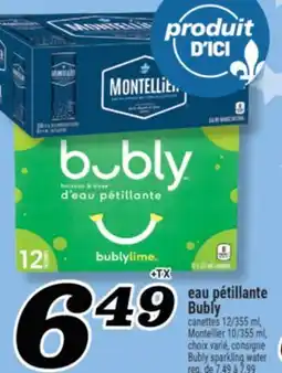 Marché Richelieu EAU PÉTILLANTE BUBLY | BUBLY SPARKLING WATER offer