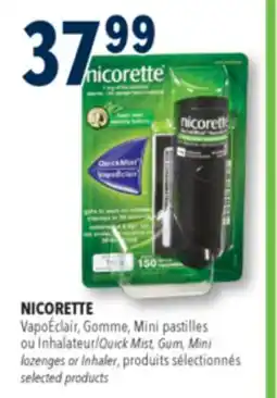 Familiprix NICORETTE, Quick Mist, Gum, Mini lozenges or Inhaler, selected products offer