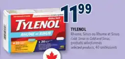 Familiprix Tylenol Rhume, Sinus ou Rhume et Sinus produits sélectionnés, 40unités offer
