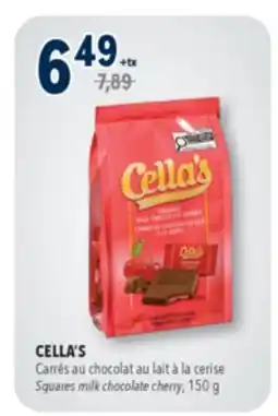 Familiprix CELLA'S Squares milk chocolate cherry, 150g offer