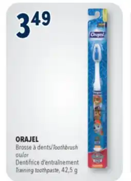 Familiprix ORAJEL, Training toothpaste, 42,5 g or Toothbrush offer