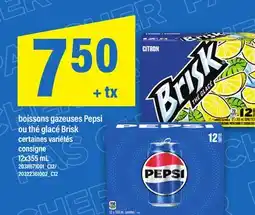Maxi BOISSONS GAZEUSES PEPSI | THÉ GLACÉ BRISK, 12X355 ML offer