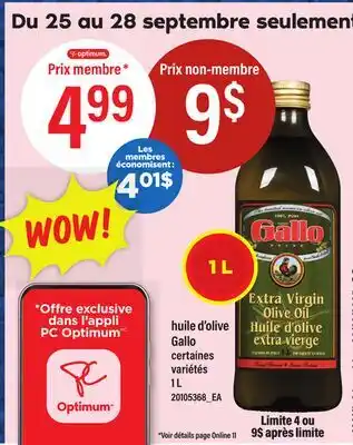 Maxi HUILE D'OLIVE GALLO, 1 L offer