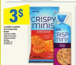 Maxi CROUSTILLES OU GALETTES DE RIZ CRISPY MINIS QUAKER | CHIPS OR RICE CAKES, 90-199 G offer