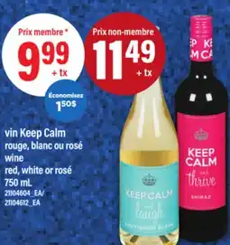 Maxi VIN KEEP CALM ROUGE, BLANC OU ROSÉ WINE RED, WHITE OR ROSÉ, 750 ML offer