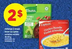 Maxi MÉLANGE À SOUPE KNORR OU LIPTON, 40-145 G offer